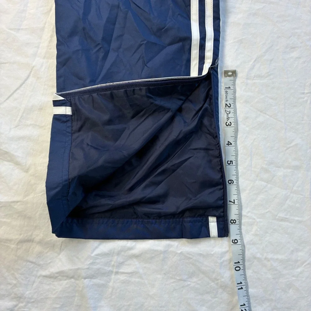 Vintage 2004 Adidas Navy Blue Windbreaker Track Pants Y2K 3 Stripe Mens S Unisex